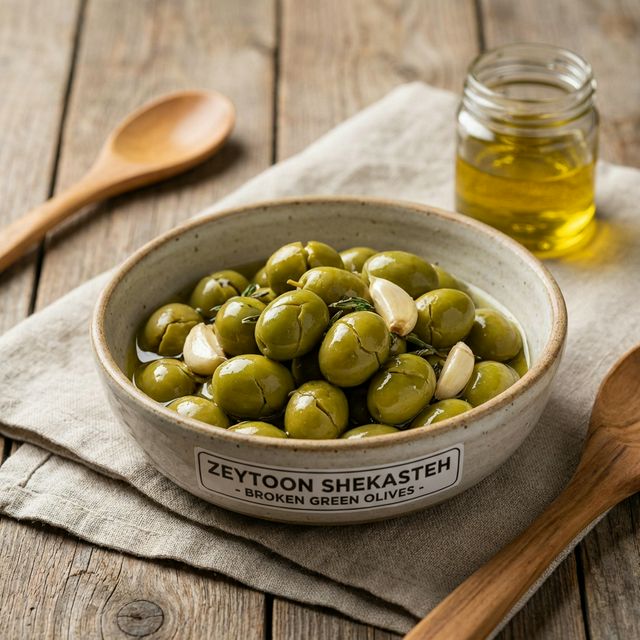 Տարոմի կանաչ ջարդված ձիթապտուղ